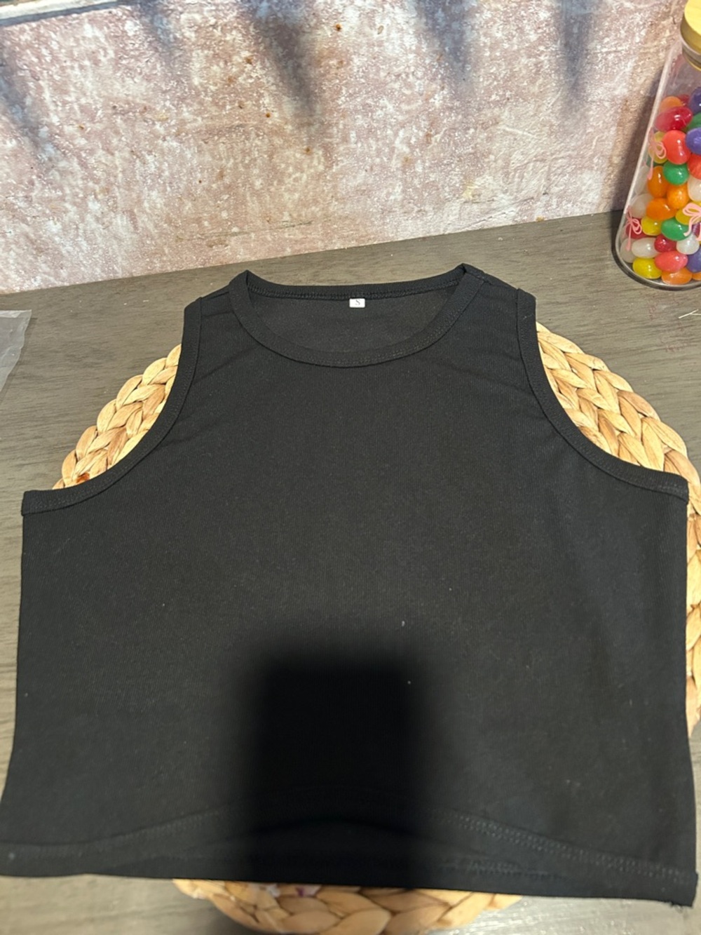 Black Sleeveless Crop Tank Top